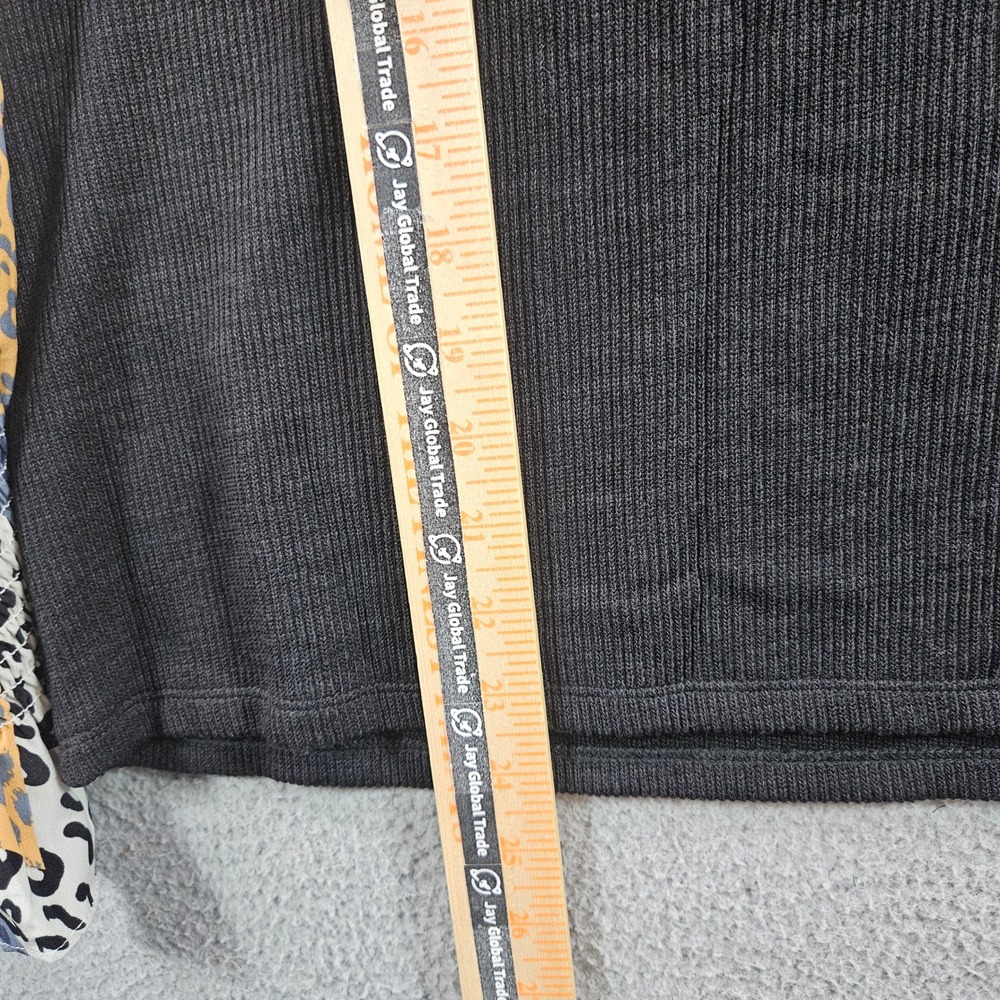 THML Patchwork Leopard Print Mock Neck Long Sleev… - image 9